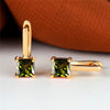 Red Zircon Square Stone Earrings Multicolor Crystal Hoop Earrings Antique Gold Color Engagement Earrings For Women Bride Jewelry - Image 10