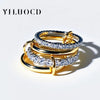 Stainless Steel Cubic Zirconia Stackable Rings for Women GoldPlating Multi-Link Connected Statement Ring Stack Jewelry - Image 7