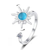 Sunflower Crystal Relief Spinning Fidget Ring For Girls Rotate Freely Metal Copper Knuckle Ring Women'S Jewelry Gifts - Image 8