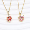 Pink Zircon Heart Necklace For Women Gothic Sword Go Through Love Choker Elegant Crystal Flower Necklaces Y2k Jewelry - Image 4