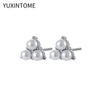 Silver Needle Pearls Stud Earrings For Women Geometry Pearls Pendant Earings Jewelry Party Gifts - Image 10