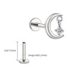 Titanium 16G CZ Moon Cartilage Earring Tiny Crescent Moon CZ Dangle Helix Tragus Conch Stud Ear Piercing - Image 10