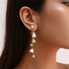Sweet Temperament Small Fresh Bamboo White Lily Of The Valley Flower Earrings Elegant And Gentle Asymmetric Earrings - Image 4