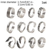 12Pcs/set Vintage Y2K Punk Carved Texture Rings for Women Men Hip-hop Stainless Steel Adjustable Open Ring Jewelry Party Gifts - Image 7