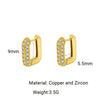Minimalist Geometric Square Crystal CZ Big Huggies Hoop Earrings for Women Gold Color Metal Wedding Jewelry Gift - Image 12