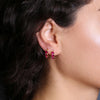 silver ear needle crystal zircon hoop earrings for women metal round ear buckles Wedding Jewelry gifts - Image 3