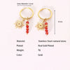 Stone Hoop Earrings for Women Star Sun Starfish Charms Stainless Steel Huggie Earrings Jewelry - Image 8