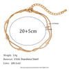 Double Layered Round Bead Snake Chain Gold Plated Jewelry 316L Stainless Steel Anklet Gift - Image 7