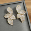 Shiny Micro-set Zircon Leaf Earrings for Women CZ Symmetrical Earring Wedding Jewelry - Image 2