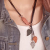 Bohemian Ethnic Wood Leaf Pendants Necklace Vintage Handmade Retro Statement Necklaces for Women Daily Wear Jewelry - Image 1