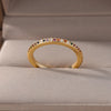Thin Cubic Zirconia Stacking Ring in Gold-Tone Stainless Steel Adjustable - Image 29