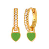 Huggie Silver Ear Needle Enamel Heart Pendant Hoop Earrings Circle Micro Set Zircon Earrings for women Gift - Image 14