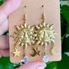 Bohemian Sun Dangle Earrings Vintage Crystal Resin Water Drop Ear Hooks Moon Pendant Earrings Jewelry Gifts For Women - Image 3