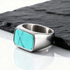Men's Square Stone Ring,Stainless Steel Turquoise Tiger Eye Stone Ring,Silver Color Thumb Ring Signet Ring Gift - Image 6