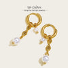 Yachan Stainless Steel Hoop Earrings for Women Baroque Pearl Charms Drop Earring Jewelry - Image 1
