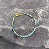 3mm Faceted African Turquoise Nature Stone Beaded Bracelet For Women With gold plated Stainless Steel Square Beads Jewelry - Image 2