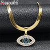Vintage Crystal Evil Demon Eye Choker Necklaces for Women Stainless Steel Gold Plated Necklaces Jewelry Collares - Image 1