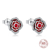 Silver Elegant Sparkling Lucky Clover Hoops Earring For Women Jewelry Simple Colorful Flower Love Gift - Image 37
