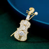Skeds Creative Women Rhinestone Violin Badges Pins Elegant Lady Party Wedding Musical Instrument Brooches - Image 9