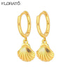 Silver Needle Gold-color Hoop Earrings for Women Shell Pendants Earrings Jewelry Gifts - Image 27