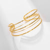 Boho Arm Bracelet for Women Stainless Steel Gold Color Minimalist Open Bangle Jewelry Birthday Gift - Image 2