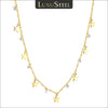 Stars Bling CZ Stone Necklaces For Women Girls Gold Color Stainless Steel Choker Anniversary Gift Jewelry - Image 1