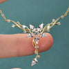 Teardrop Round Cubic Zirconia Collarbone Charm Chain CZ Lab Diamond Silver Plated Women Snowflake Pendant Necklace Jewelry - Image 4