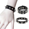 Unisex Gothic Studded Bracelet Pu Leather Adjustable Black Wristband Rock Punk Cuff Bangle - Image 1