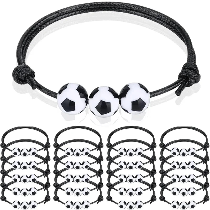 10/20Pcs Sports Party Charm Football Bracelet Captain Soccer Bracelets Inspirational Wristbands Sport Gift - Image 1