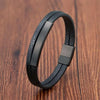 Simple Style Men's Black Leather Bracelet Classic Stainless Steel Insert Double-layer Braid Bangles For Men Friend Gift - Image 6
