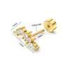 1PC Dainty Cubic Zirconia Flat Back Cartilage Earrings Helix Tragus Standard Lobe Flat Multiple Piercing Earring Women's Jewelry - Image 6