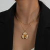 Textured Flower Pendant Necklace on Fine Chain - Image 23