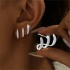 2pcs Elegant Rhinestone Three-Claw Earrings for Women Cute Design Earring Party Jewelry Gifts - Image 2