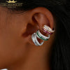 Hip Hop Women Jewelry Micro Pave Colorful Cubic Zirconia Cz Geometric Circle Lines Ear Cuff No Pierced Clip Stud Earrings - Image 6