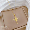 Simple Cross Cubic Zirconia Copper Pendant Women's Versatile Golden Stainless Steel Bamboo Chain Jewelry Gift - Image 10
