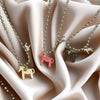 White Black Green Blue Pink Color Enamel Colt Horse Pendant Necklaces for Women Silver Plated Alloy Beads Chain Chokers - Image 5