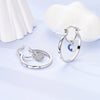 Silver Star And Moon Women Earrings Brilliant Wedding Engagement Star Earrings Jewelry Gift - Image 4