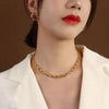 316L Stainless Steel Metal Chain Necklace For Women Gold Plated Neck Chain Jewelry Lady Gift - Image 4
