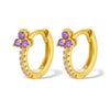 Women's Earrings Gold Plated Stainless Steel Round Hoop Earrings Rainbow Crystal Zirconia Flowers Earrings Piercing Jewelry - Image 14