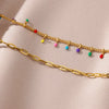 Stainless Steel Colorful Boho Drops Anklets For Women Zircon Cross Beads Anklet Double Chain Summer Beach Jewelry Gift - Image 5