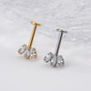 Titanium 16G Marquise CZ Screw Flat Back Vertical Helix Piercing Cartilage Stud Earring - Image 17