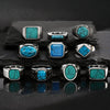 Stylish Stone Turquoise Ring for Men, Stainless Steel Signet Ring,Vintage Birthday Jewelry Gift for Him Dad - Image 6