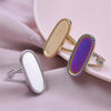 5pcs Minimalist Long Style Oval Stainless Steel Geometric Ring Leaves Square Chunky Hollow No Fade Rings For Women Men Jewelry - Image 4