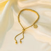 Stainless Steel Golden Bead Bracelet for Women Adjustable Chain Bracelets Daily Party Jewelry - Image 3