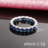 Single Circle Blue Cubic Zirconia Ring for Female Versatile and Stackable Daily Finger Jewelry for Women Gift - Image 5