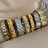 Simple Elastic Stainless Steel Bangles for Women Vintage Classic Heart Star Inlaid Rhinestone Bracelet Bangle - Image 1