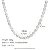 Stainless Steel Oval Bead Chain Necklace in Gold-Tone or Silver-Tone - Image 8