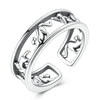 Silver Open Rings For Woman Iris Flower Cherry Feather Dog Horse Adjustable Cocktail Rings Party Jewelry - Image 27