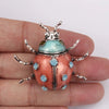 cartoon rhinestonne studded seven star ladybug brooch alloy enamel beetle men's women's clothing pin - Image 11