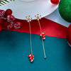 Christmas Red Dangle Earrings For Women Rhinestone Snowflake Pearl Earring Christmas Party Festival Year Jewelry - Image 17